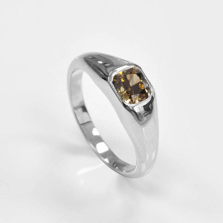Solitaire White Gold Bezel Set Engagement Ring