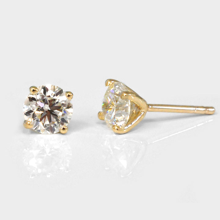 1.5 ct. tw. Yellow gold Diamonds Stud Earrings