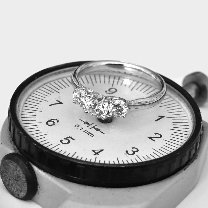 Classic White Diamonds Three Stones Engagement Ring