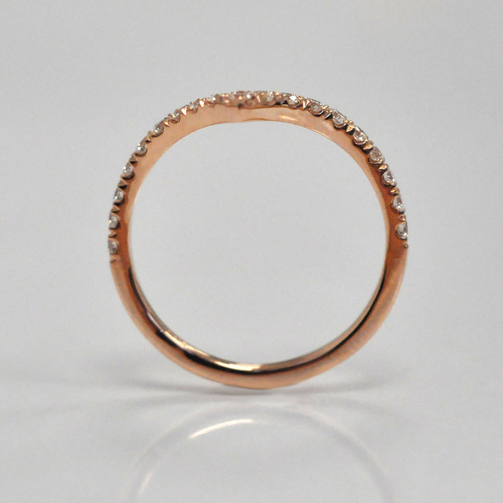 V shape Rose Gold natural diamonds ring