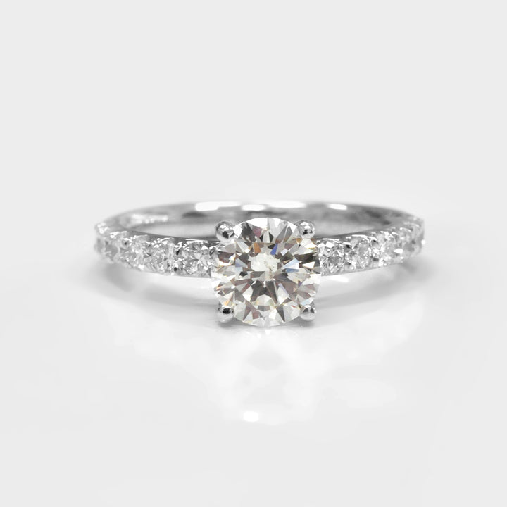 White Diamond Engagement Ring and Side Diamonds