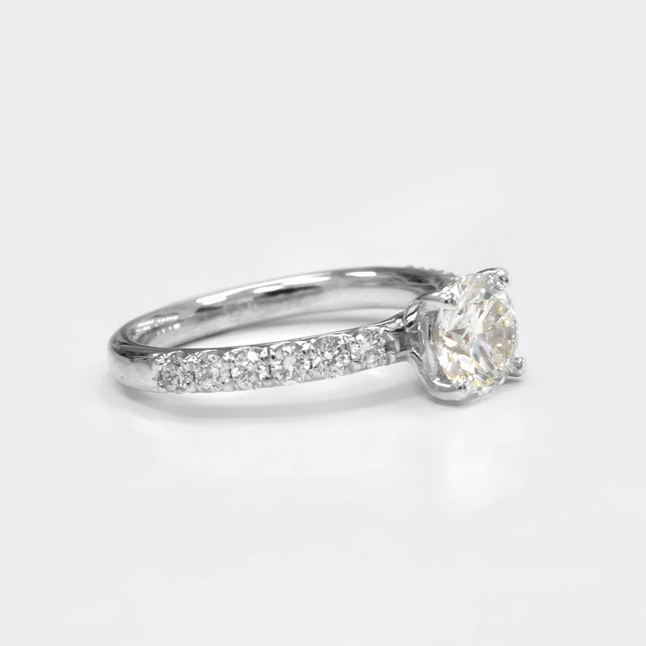 White Diamond Engagement Ring and Side Diamonds