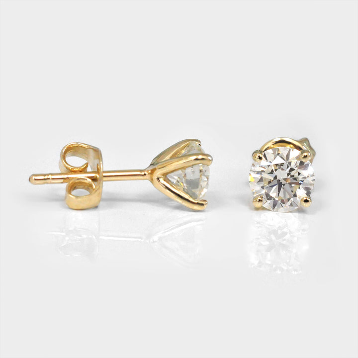 1.5 ct. tw. Yellow gold Diamonds Stud Earrings