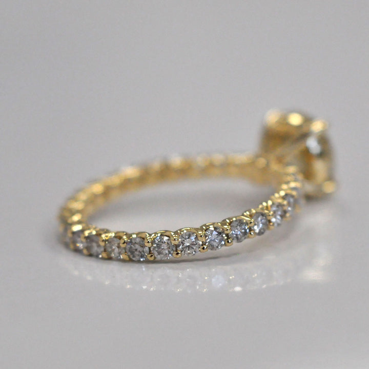 2 ct Round center Diamond on top of diamonds eternity ring