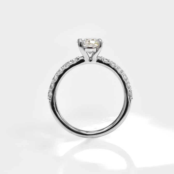 White Diamond Engagement Ring and Side Diamonds