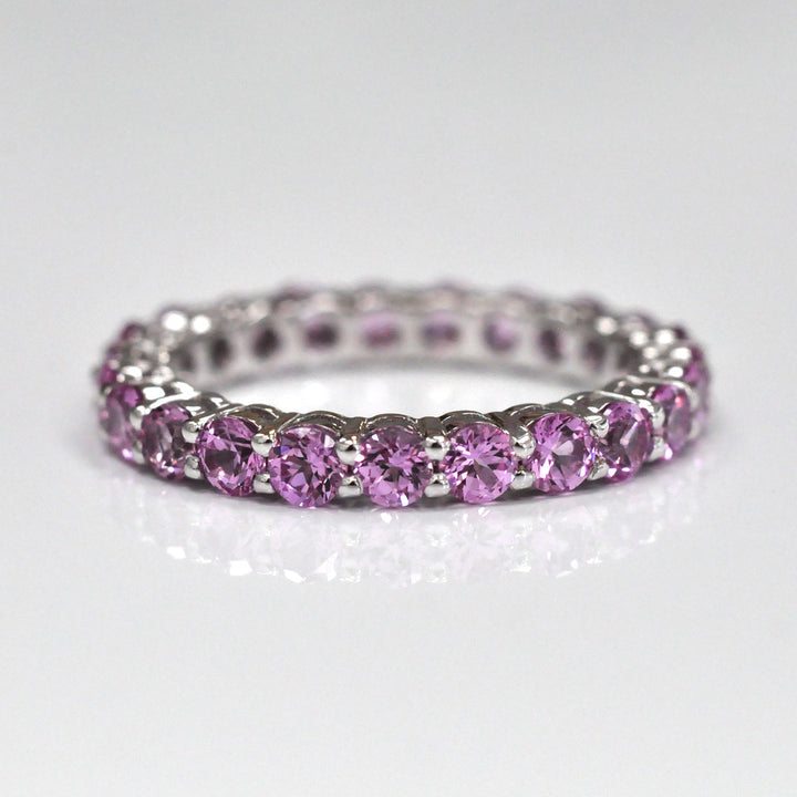 Pink Sapphire White Gold Eternity ring