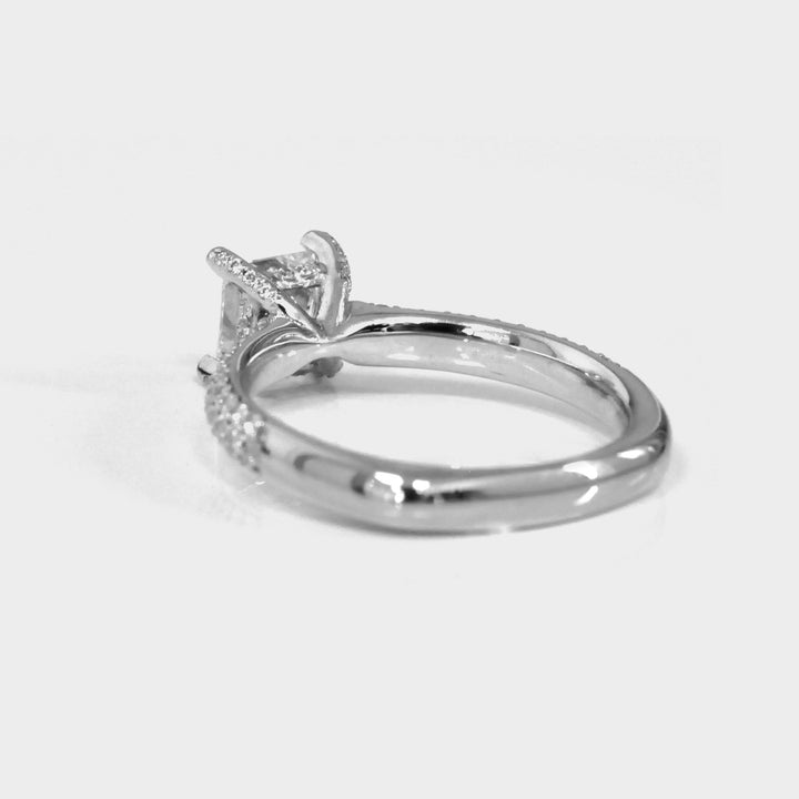 Princess Cut diamond &amp; Pave side Diamonds Ring