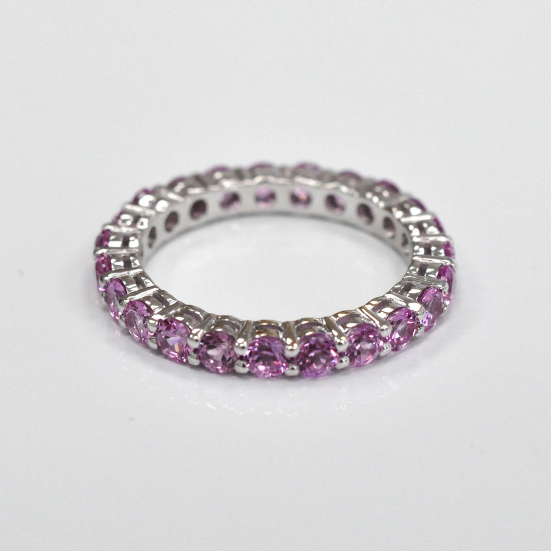 Pink Sapphire White Gold Eternity ring