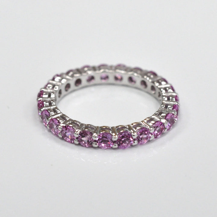 Pink Sapphire White Gold Eternity ring