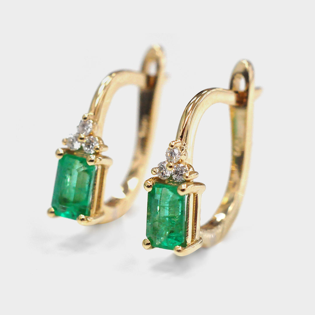 Emerald Earrings and Three Diamonds English Lock