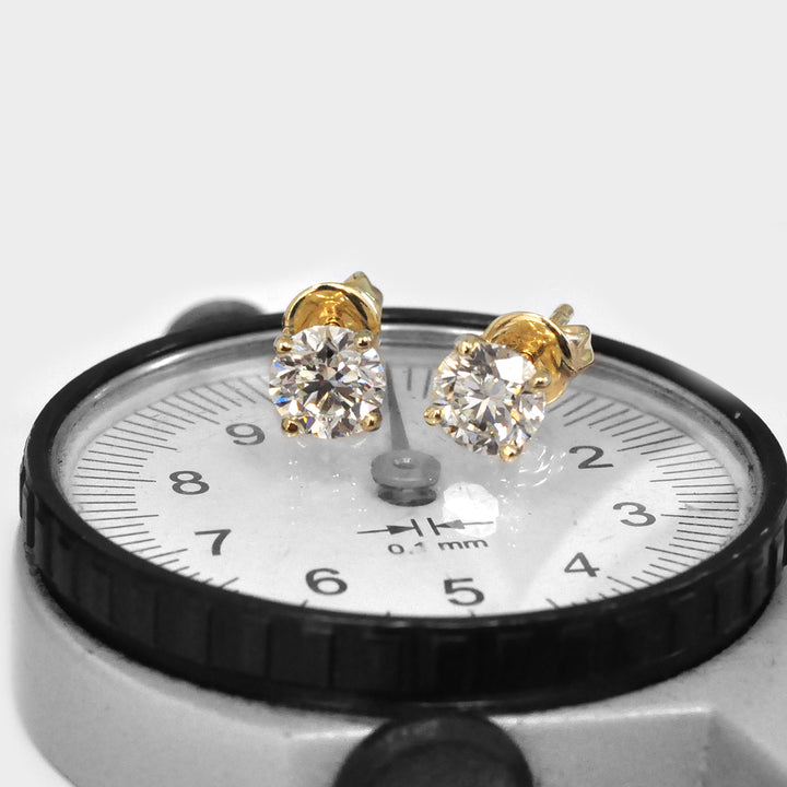 1.5 ct. tw. Yellow gold Diamonds Stud Earrings