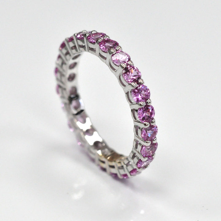 Pink Sapphire White Gold Eternity ring