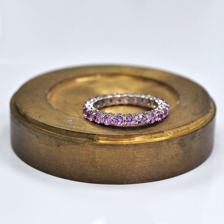Pink Sapphire White Gold Eternity ring