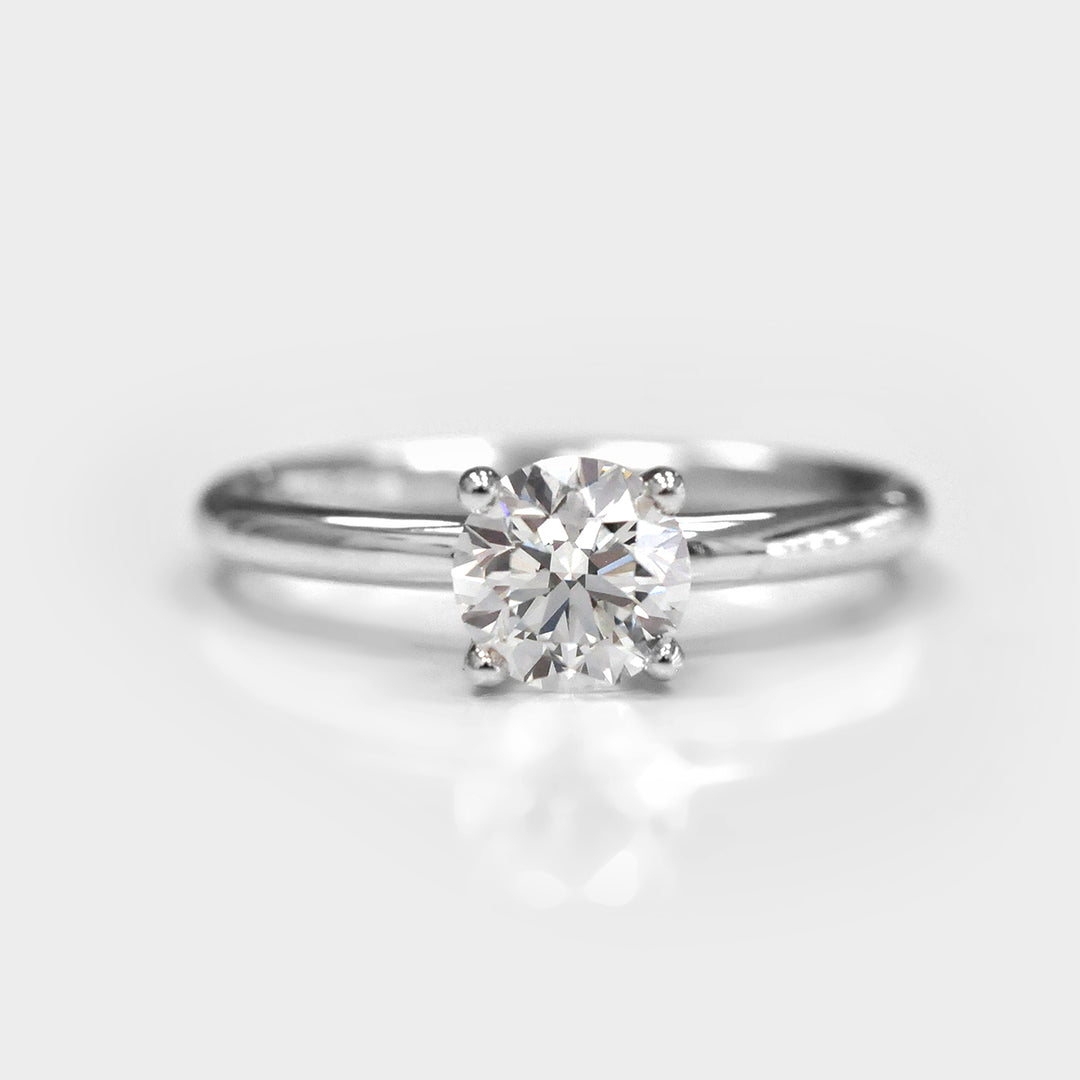 Classic Round Cut Solitaire Engagement Diamond Ring