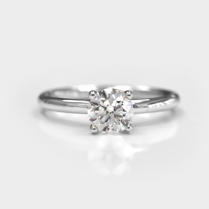 Classic Round Cut Solitaire Engagement Diamond Ring