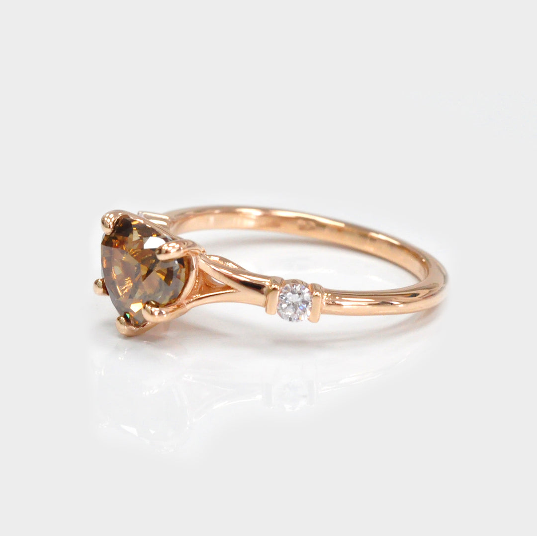 Heart Shape "Chocolate" Diamond Engagement Ring