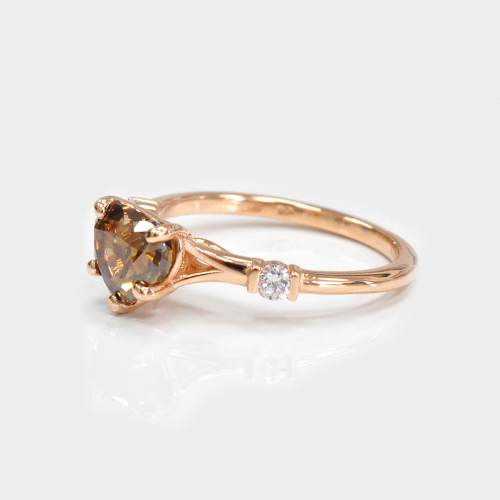 Heart Shape "Chocolate" Diamond Engagement Ring