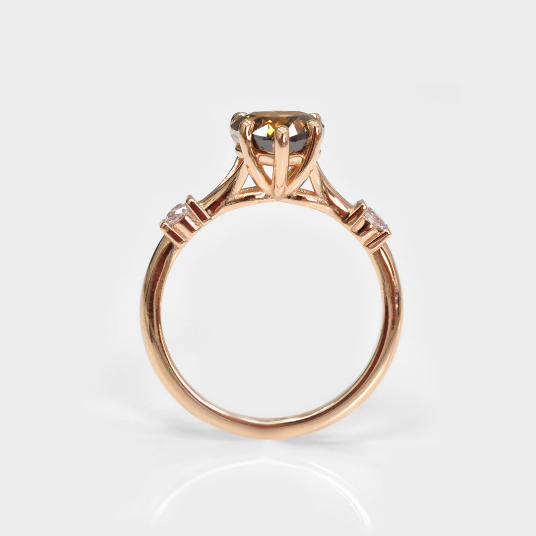 Heart Shape "Chocolate" Diamond Engagement Ring