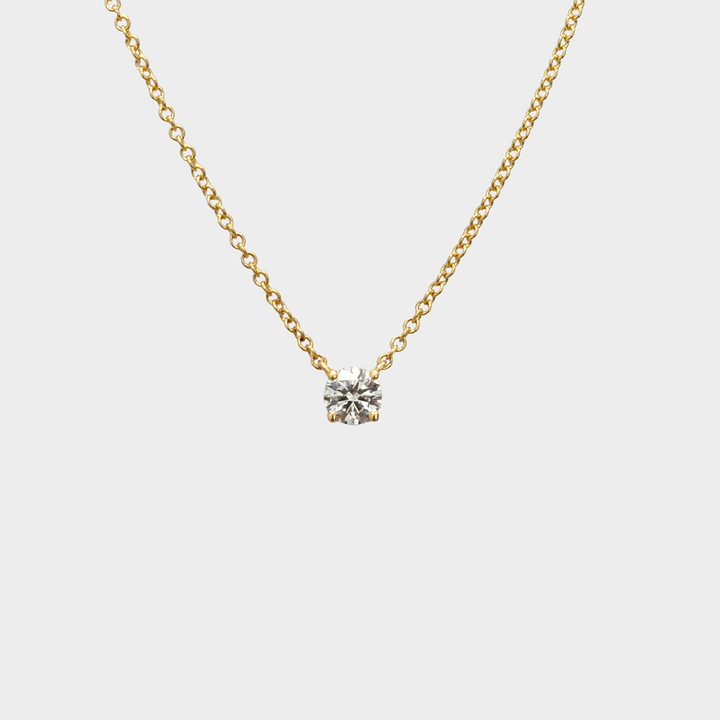 0.4 Carat Heart Diamond Necklace in Yellow Gold