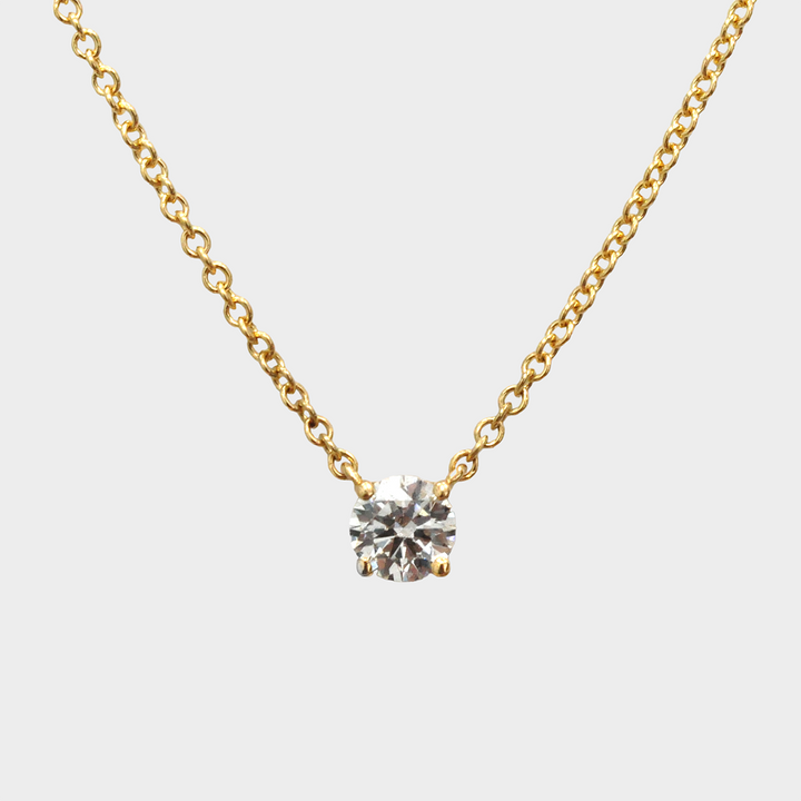 0.4 Carat Heart Diamond Necklace in Yellow Gold