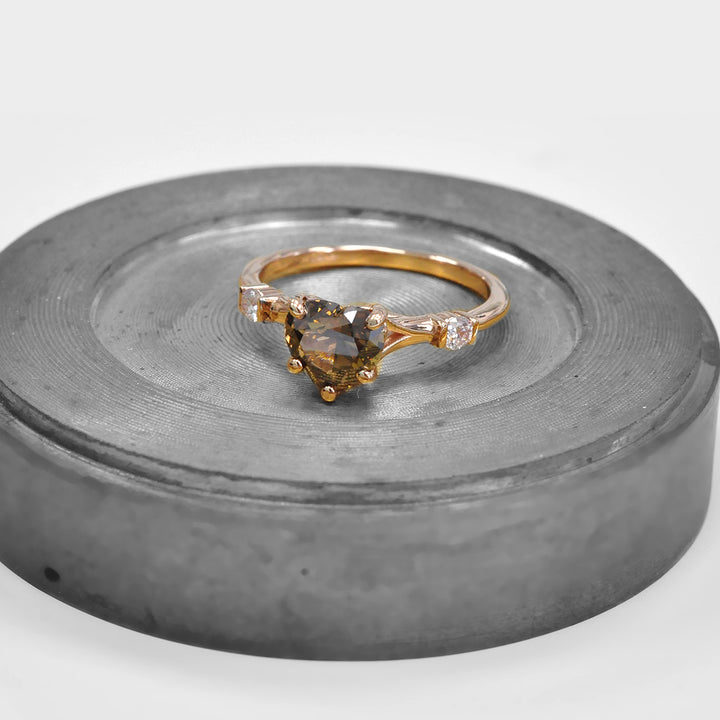 Heart Shape "Chocolate" Diamond Engagement Ring