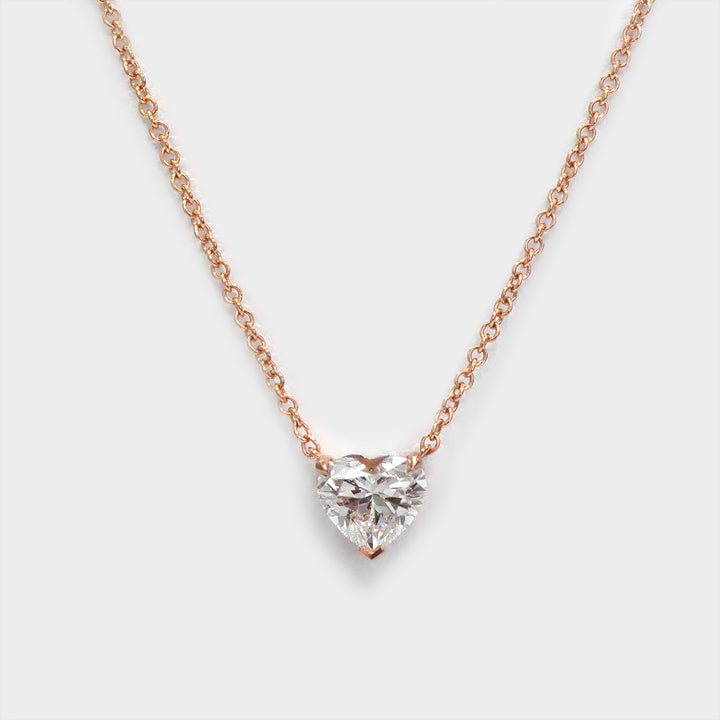 0.5 ct Heart Diamond Necklace in rose gold