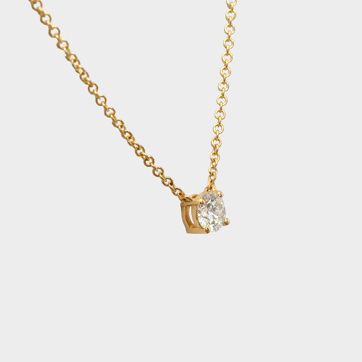0.4 Carat Heart Diamond Necklace in Yellow Gold