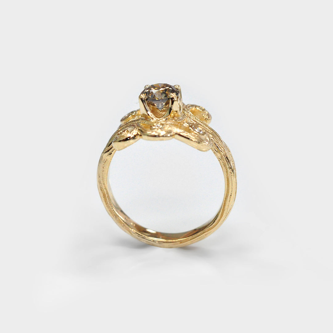 Unique Design Fancy Diamond Ring in Yellow Gold