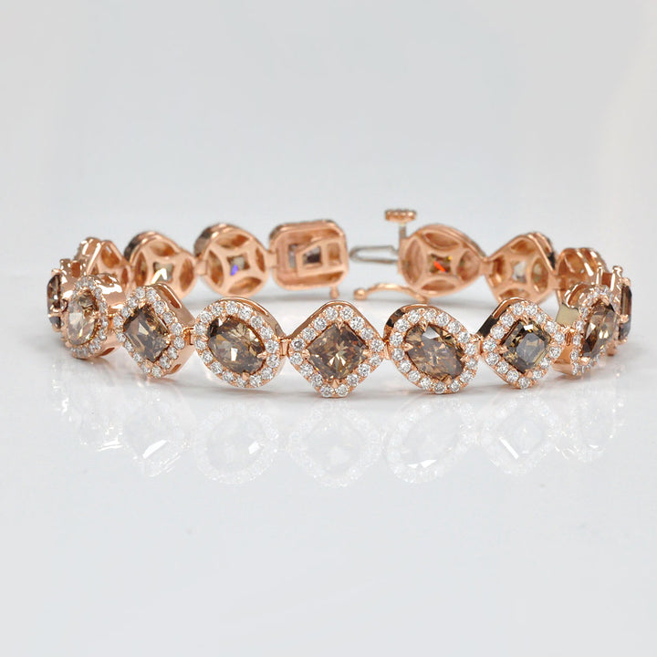 FANCY BROWN DIAMONDS  HALO BRACELET