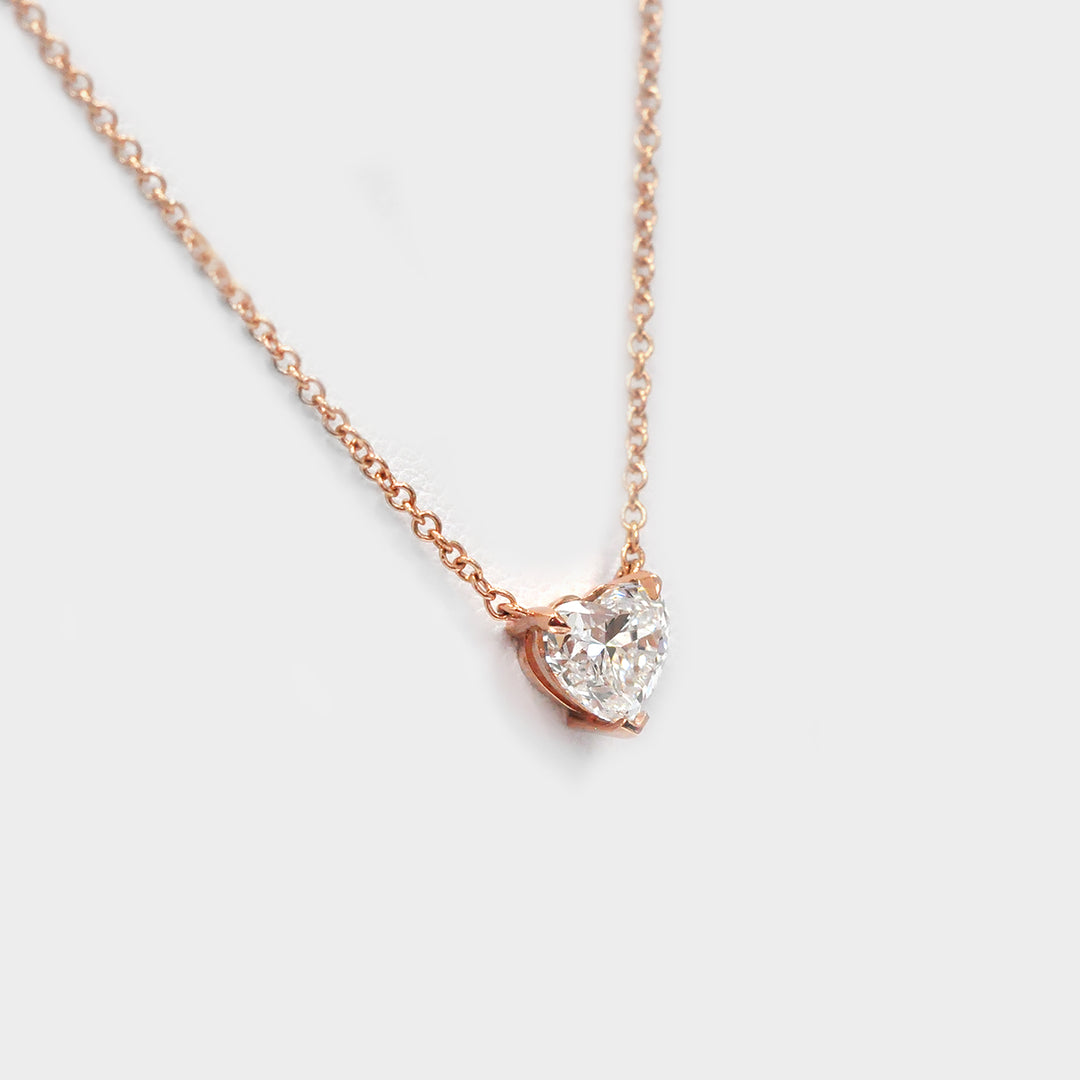 0.5 ct Heart Diamond Necklace in rose gold