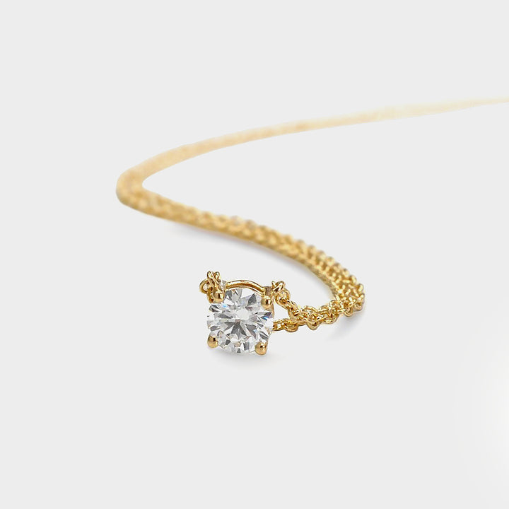 0.4 Carat Heart Diamond Necklace in Yellow Gold