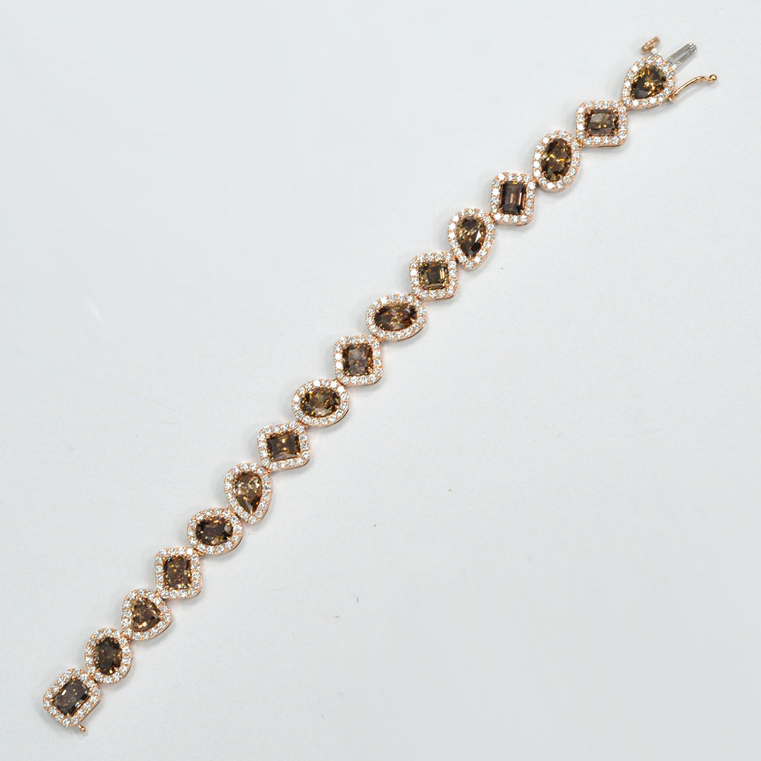 FANCY BROWN DIAMONDS  HALO BRACELET