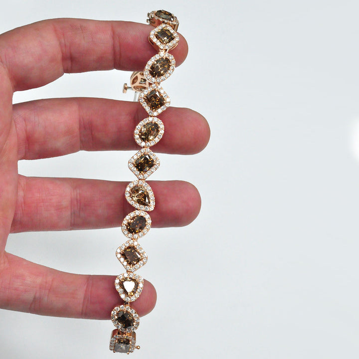 FANCY BROWN DIAMONDS  HALO BRACELET