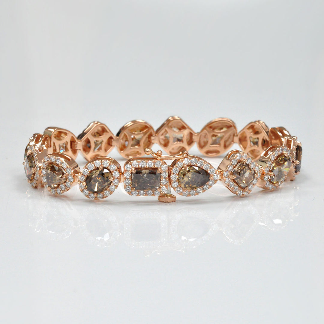 FANCY BROWN DIAMONDS  HALO BRACELET