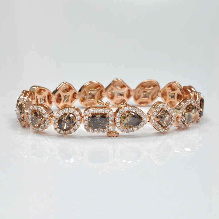FANCY BROWN DIAMONDS  HALO BRACELET