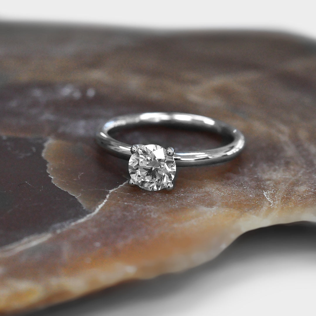Classic Round Cut Solitaire Engagement Diamond Ring