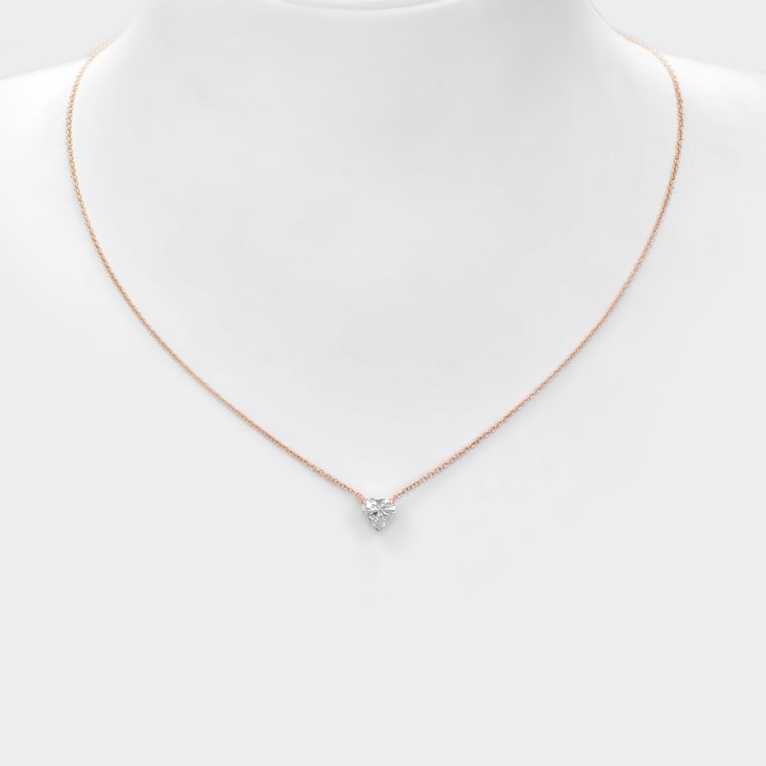 0.5 ct Heart Diamond Necklace in rose gold
