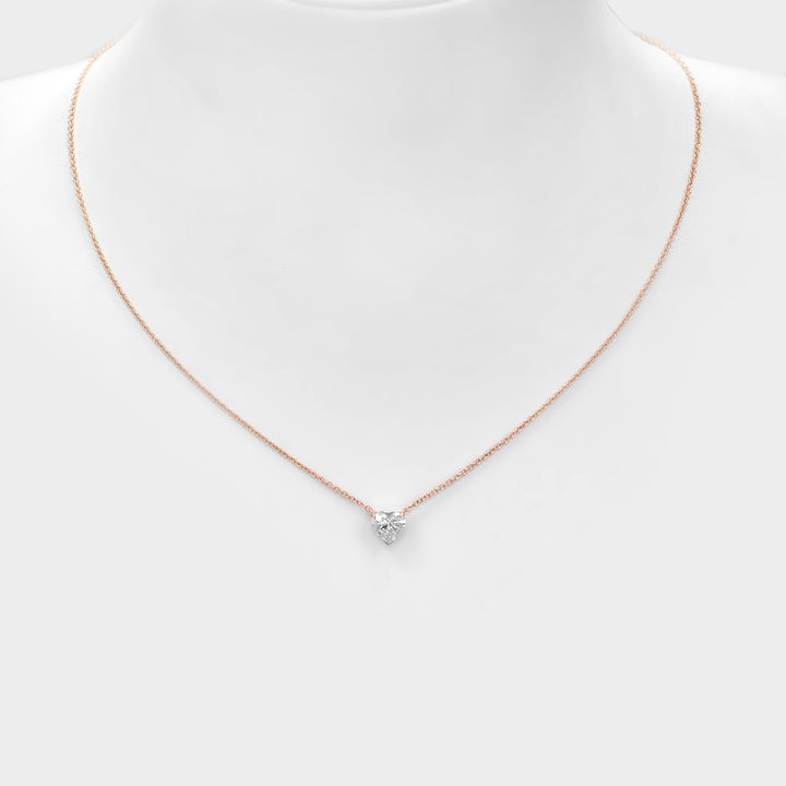 0.5 ct Heart Diamond Necklace in rose gold