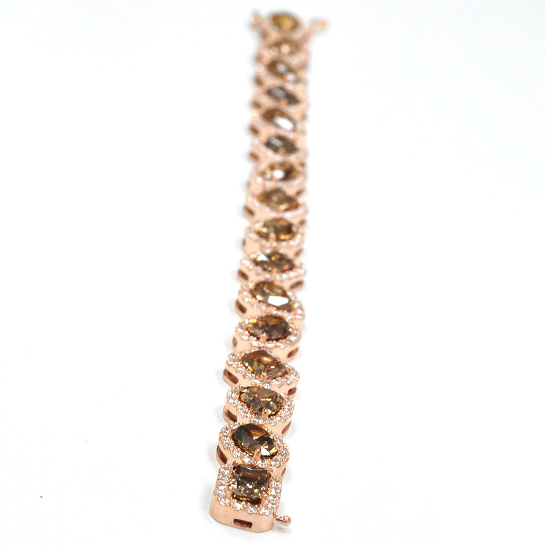 FANCY BROWN DIAMONDS  HALO BRACELET