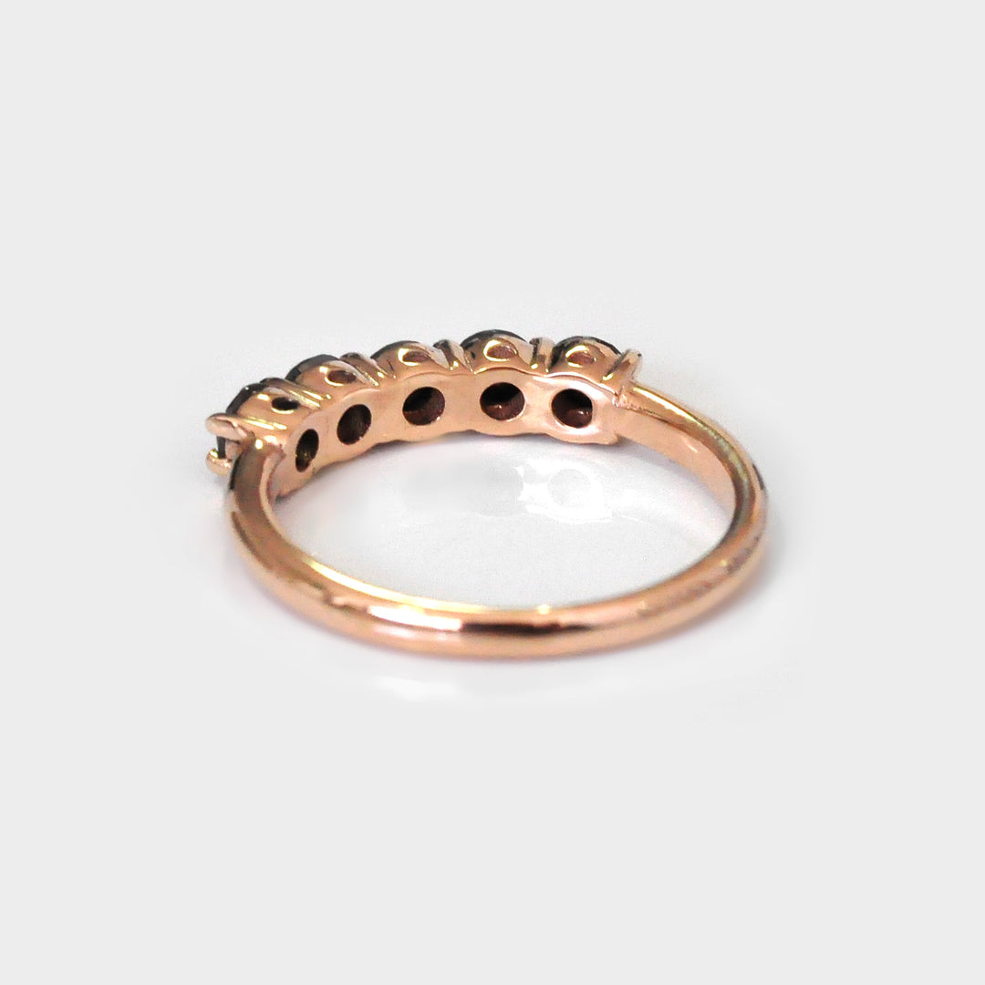 Five Black DiamondS Ring in Rose Gold