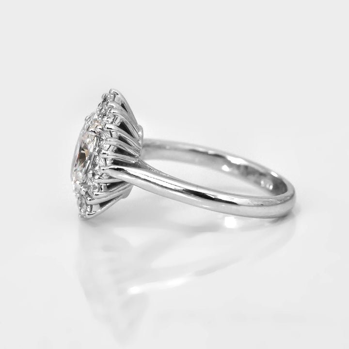 White gold Oval Diamond halo engagement ring