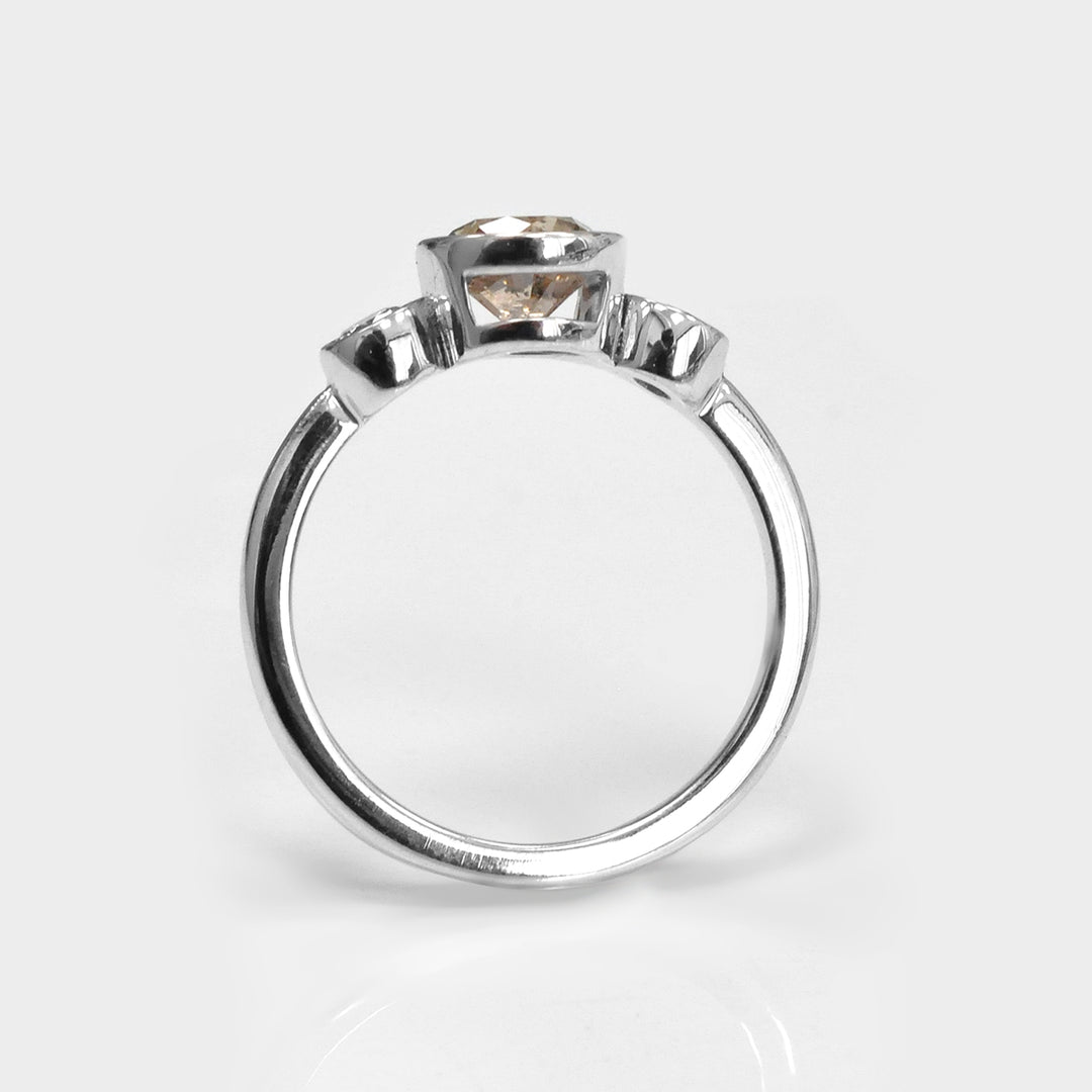 Three Stones Engagement Round Diamond Ring