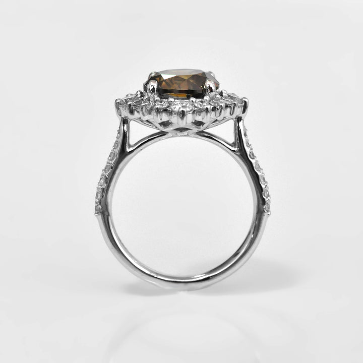 Magnificent Round Chocolate Diamond Engagement Ring