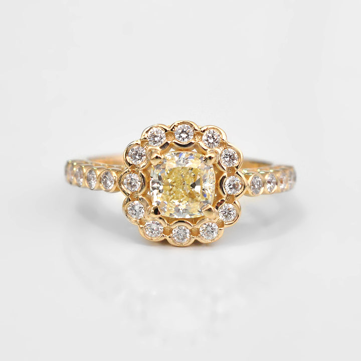Fancy Light Yellow Statement Diamonds Ring