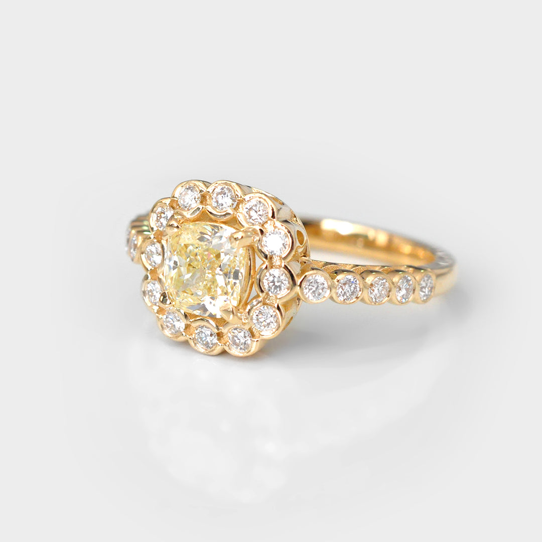 Fancy Light Yellow Statement Diamonds Ring