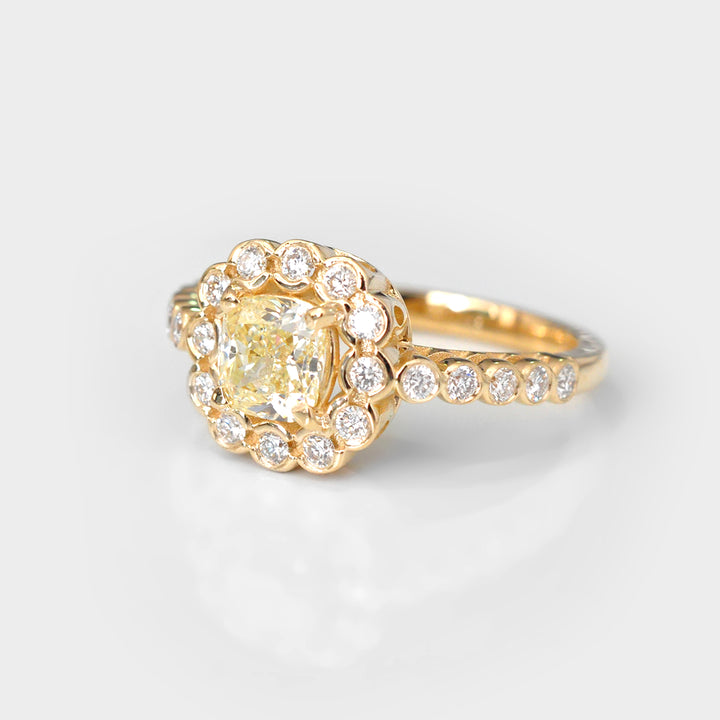 Fancy Light Yellow Statement Diamonds Ring