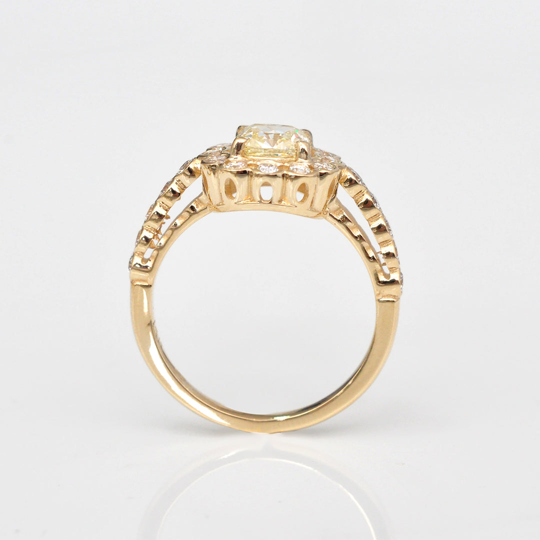 Fancy Light Yellow Statement Diamonds Ring