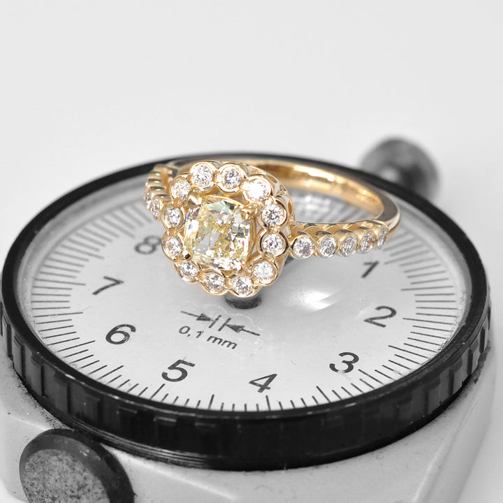 Fancy Light Yellow Statement Diamonds Ring