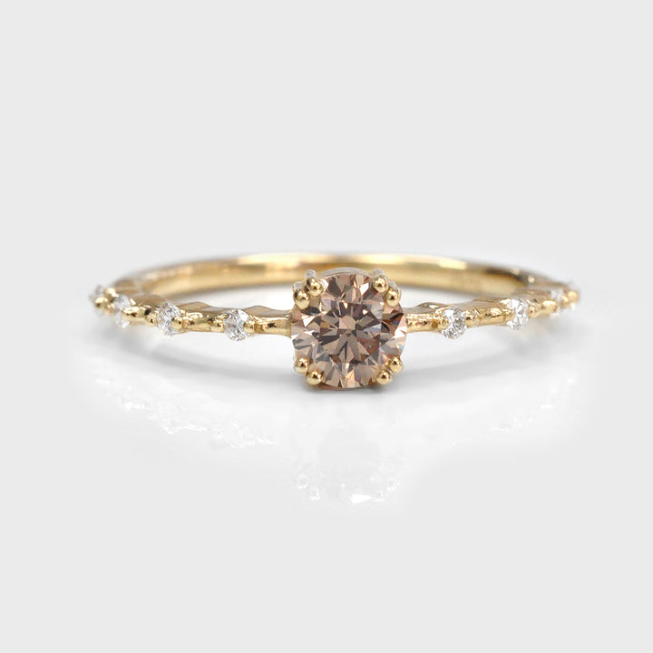 Delicate Diamond Ring and Side Diamonds