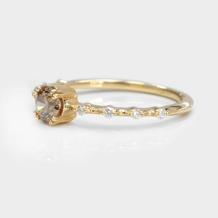 Delicate Diamond Ring and Side Diamonds